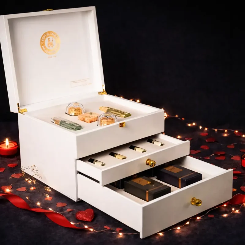 White Luxurious Box - 3 Drawers