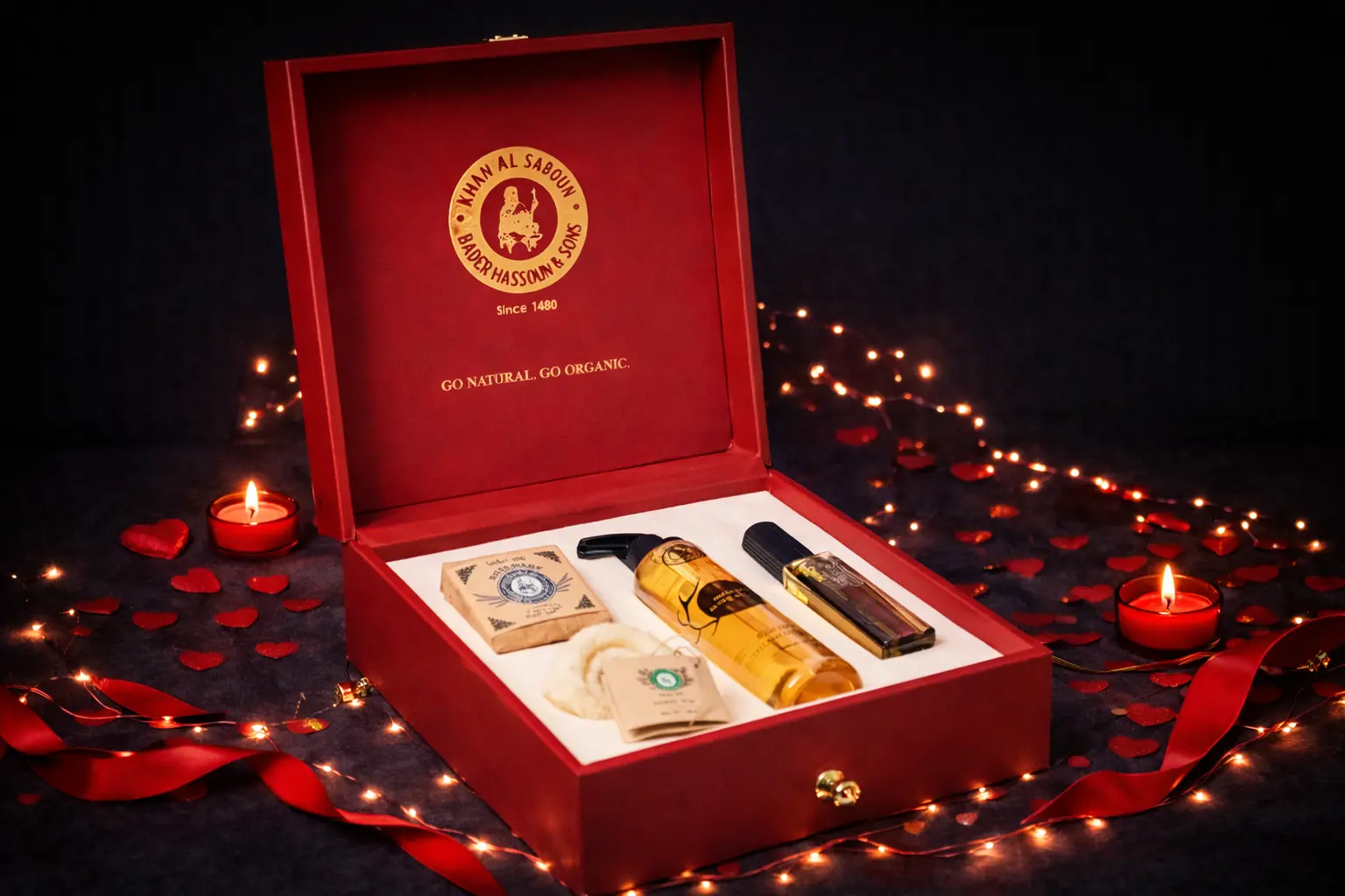 Leather Wood Box Red