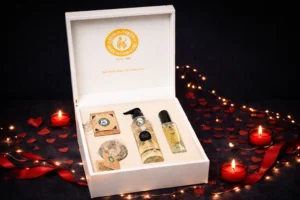 Leather Wood Box-White