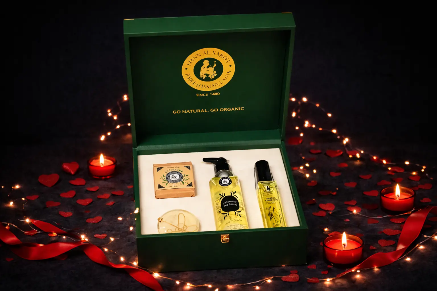 Leather Wood Box Green