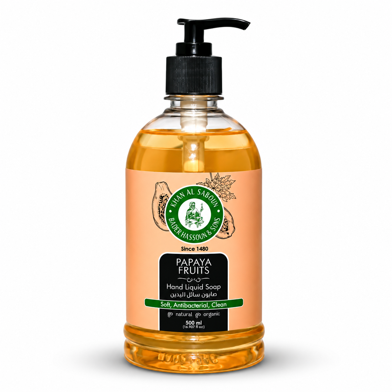 Khan Al Saboun Papaya Rose Liquid Soap 500 ml