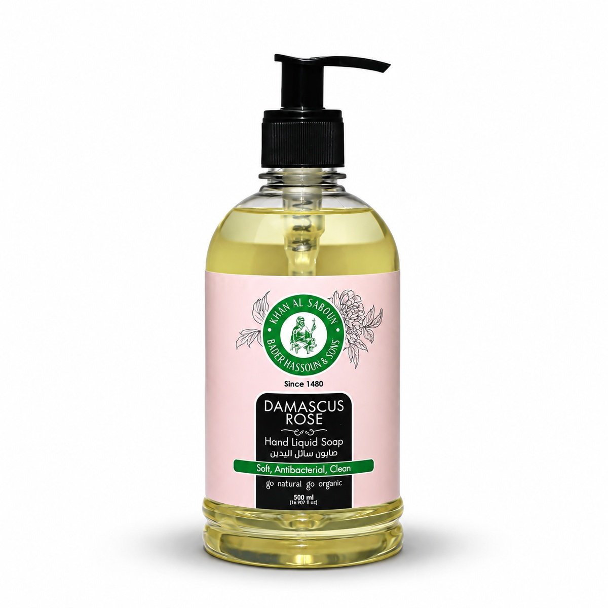 Khan Al Saboun Damascus Rose Liquid Soap 500 ml