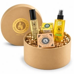 Khan Al Saboun Medium Round Box Beige Gift Set