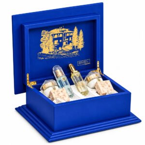 Khan Al Saboun King Charles Box blue Cedar and Gold Gift Set