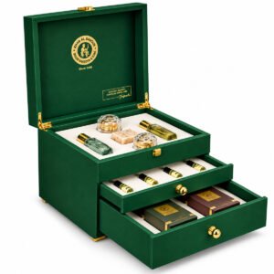 Khan Al Saboun Green Luxurious Box 3 Drawers Gift Set