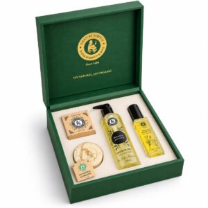 Khan Al Saboun Leather Wood Box Green Gift Set