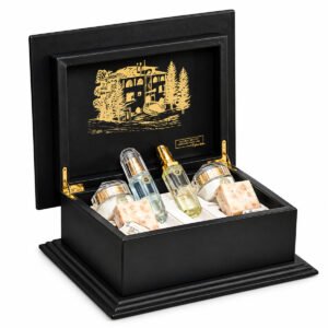 Khan Al Saboun King Charles Box Black Cedar and Gold Gift Set