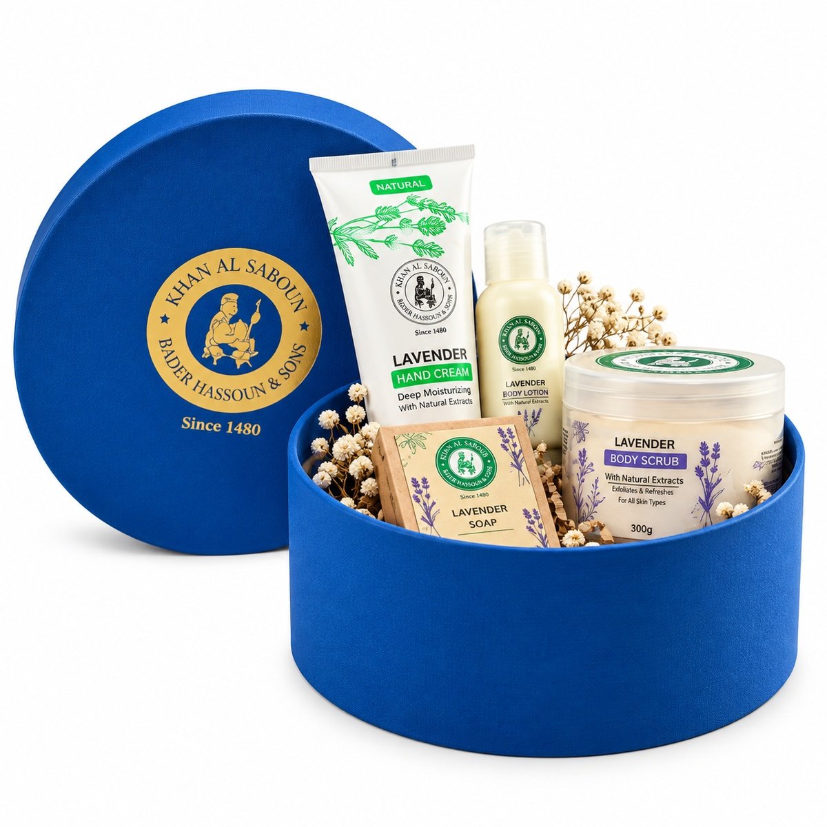 Khan Al Saboun Small Round Box Blue Gift Set