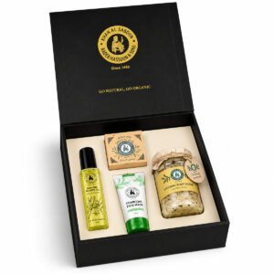 Khan Al Saboun Magnetic Wood Box Black Lavender Gift Set