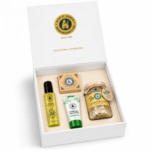 Khan Al Saboun Magnetic Wood Box White Lavender Gift Set