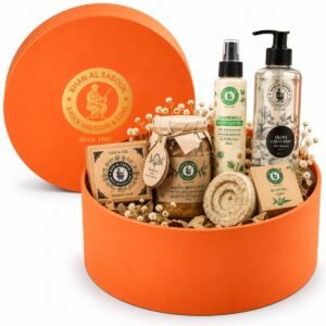 Khan Al Saboun Large Round Box Orange Gift Set