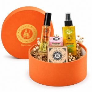 Khan Al Saboun Medium Round Box Orange Gift Set