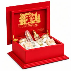 Khan Al Saboun King Charles Box Red Cedar and Gold Gift Set